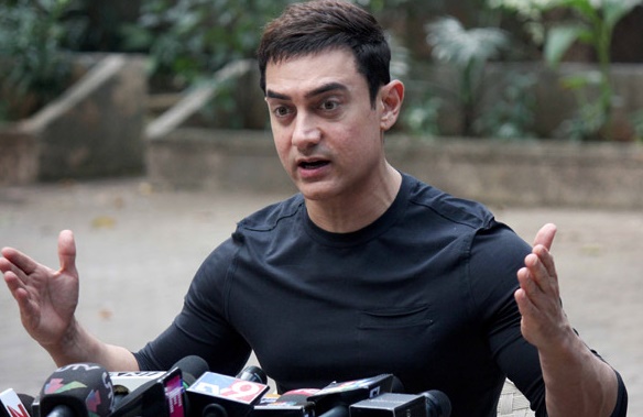 Aamir Khan in black