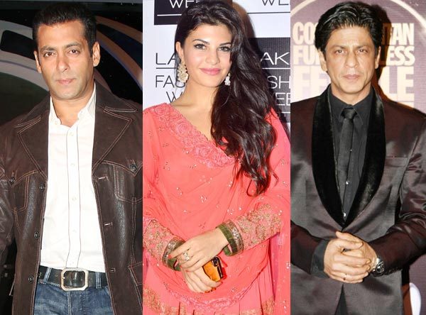 Jacqueline Fernandez,Salman Khan and Shahrukh Khan