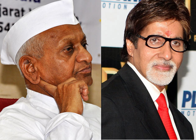 Amitabh Bachchan and Anna Hazare