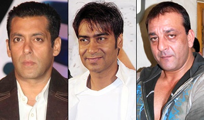 Sajay Dutt, Ajay Devgn, Salman Khan together