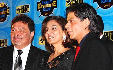 Ranbir Kapoors parents with Shahrukh Khan