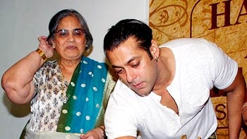 Salman Khan with mother Salma Khan