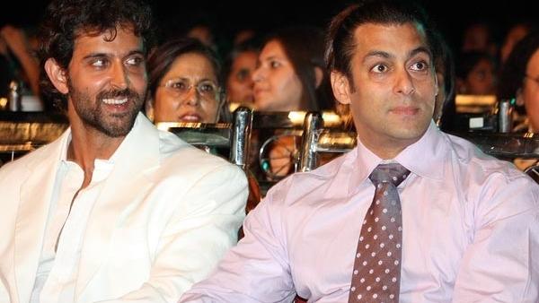 Hrithik Roshan and Salman Khan smiling