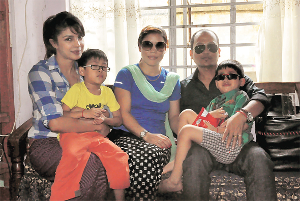 Priyanka Chopra with Mary Kom's family