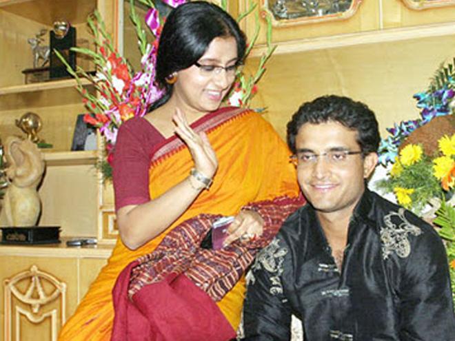 Saurav Ganguly and his wife