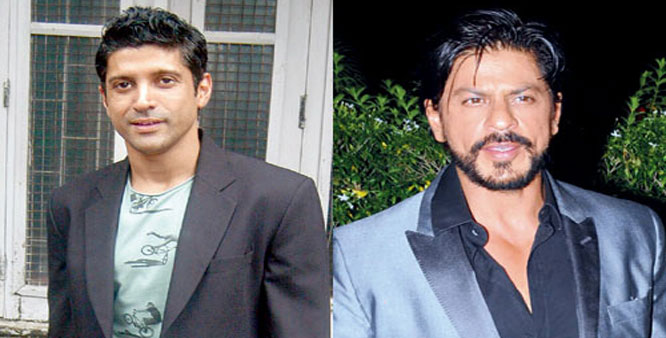Shah Rukh Khan and Farhan Akhtar at Mirchi Award