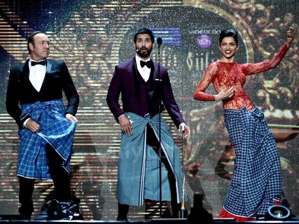 Kevin Spacey and Deepika Padukone in lungi dance