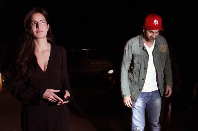 Ranbir Kapoor and Katrina Kaif enjoying a movie date