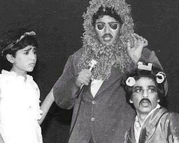 Shah Rukh Khan in rollers and Mustache