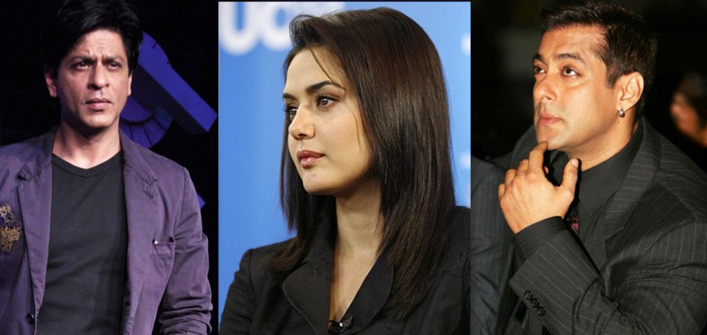 Salman Khan, Preity Zinta and Shah Rukh Khan