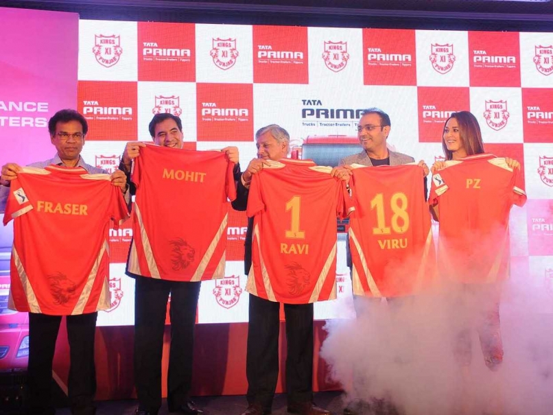 Virender Sehwag And Preity Zinta Unveil Kxips New Jersey