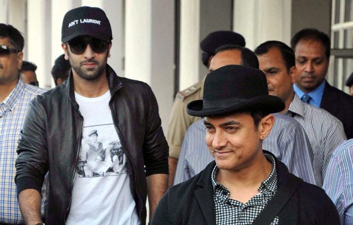 Ranbir Kapoor with Aamir Khan