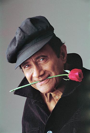 Dev Anand with a rose