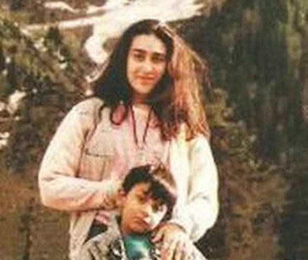Ranbir Kapoor with Karishma Kapoor in childhood