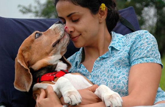 Gul Panag with her dog