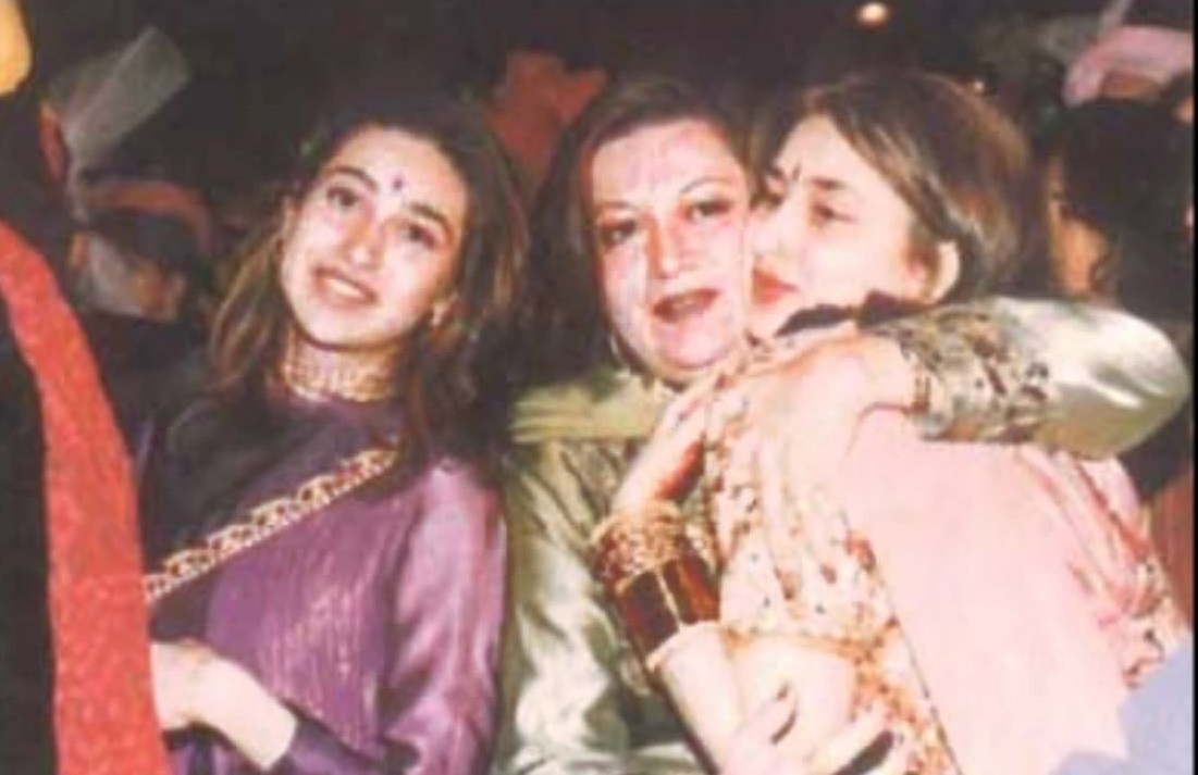 Karisma Kapoor with her mom and sister