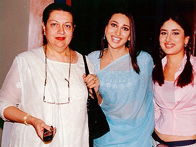 Karisma Kapoor with mom and sister