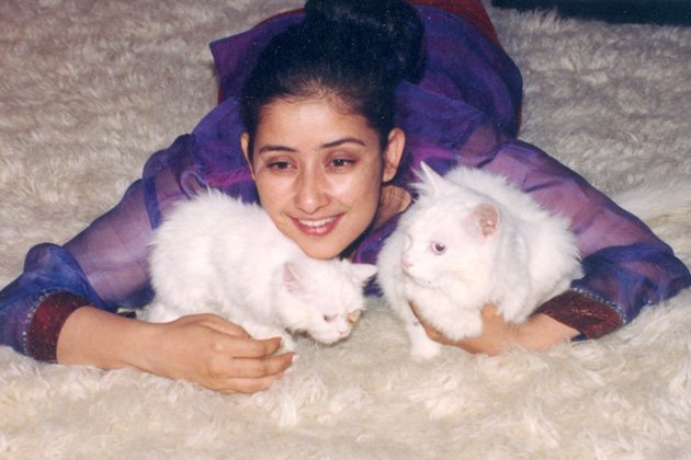 Manisha Koirala with her cats