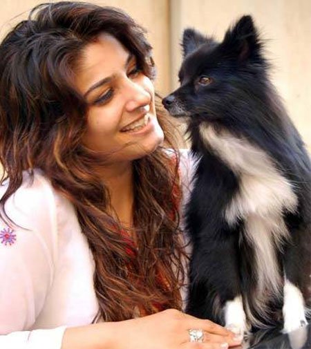 Raveena Tandon with her dog