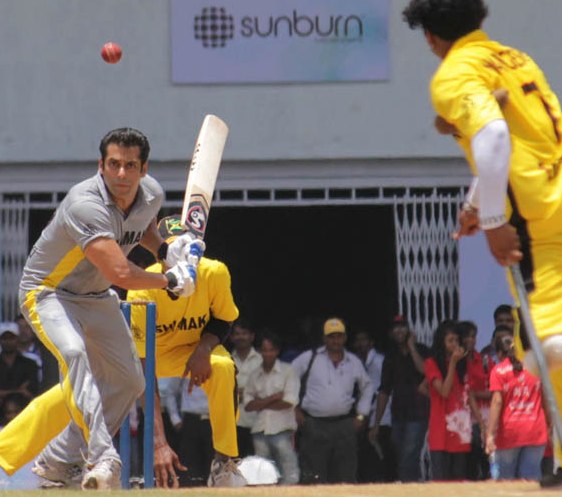 Salman Khan playing Cricket