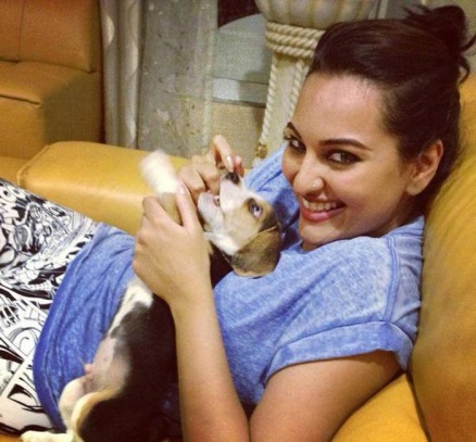 Sonakshi Sinha with her dog