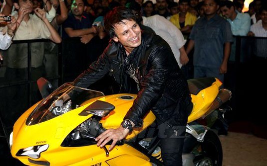 Vivek Oberoi with his bike