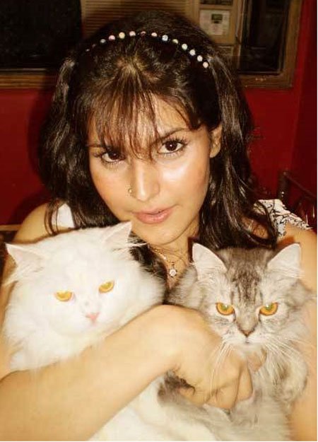 Zarine Khan with her cats