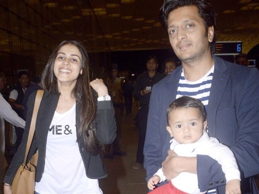 Riteish Deshmukh with wife Genelia and son Riaan