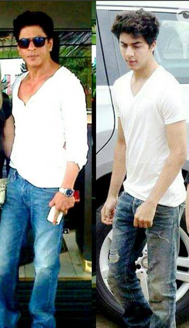 Aryan and SRK in white tshirt