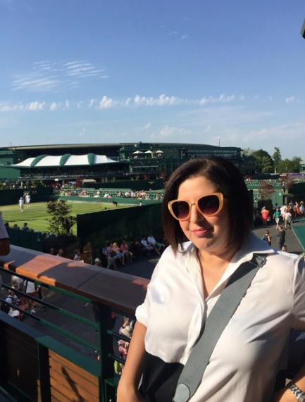Farah Khan at the Wimbledon tournament 2015.
