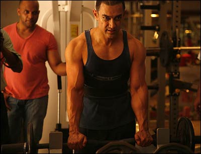 Aamir Khan working out in gym