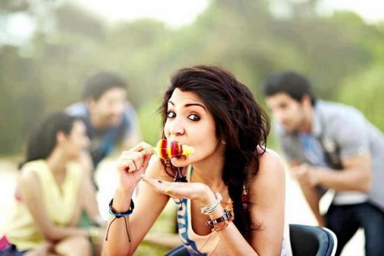 Anushka Sharma eating
