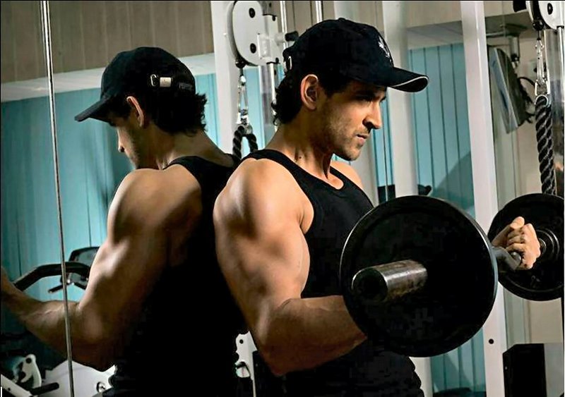 Hrithik Roshan working out in gym