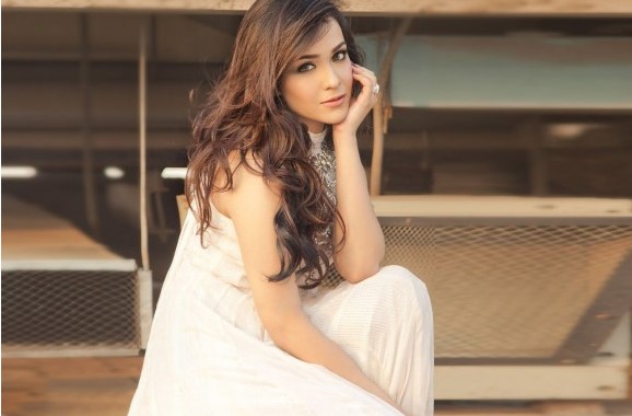 Humaima Malik in white dress