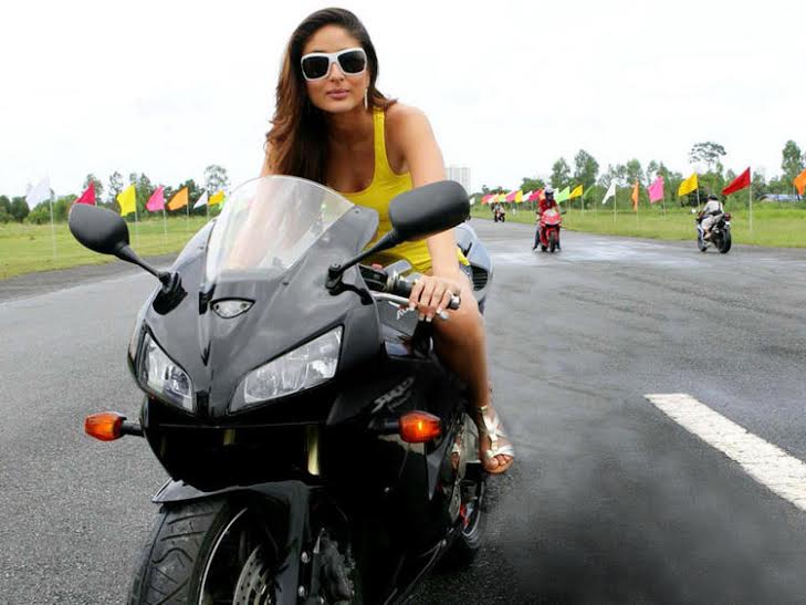 Kareena Kapoor riding bike