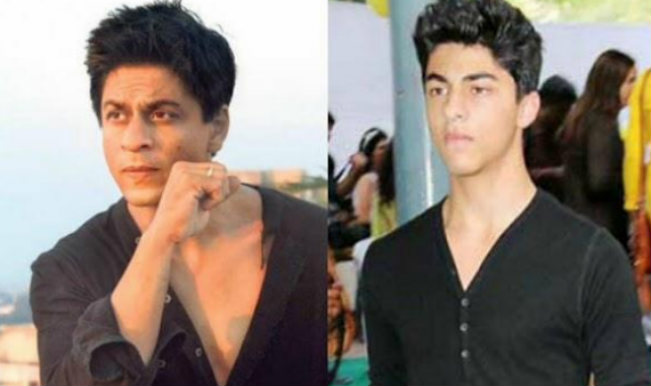 Aryan and SRK in black tshirt