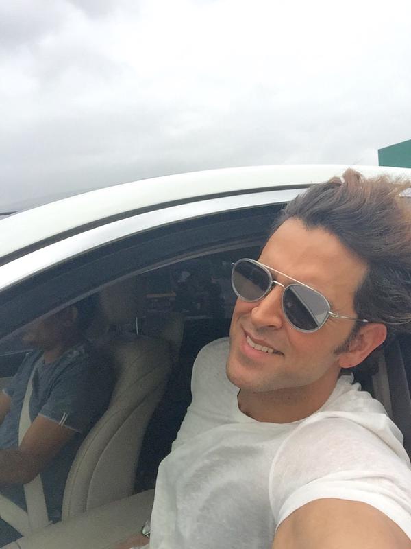 Hrithik Roshan's car selfie.