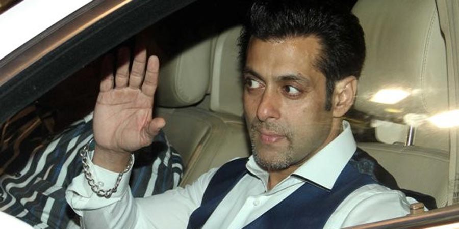 Salman Khan in a car at an event