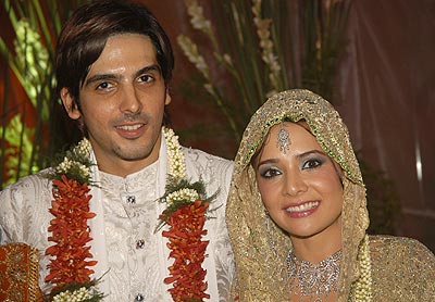 Zayed Khan with his wife