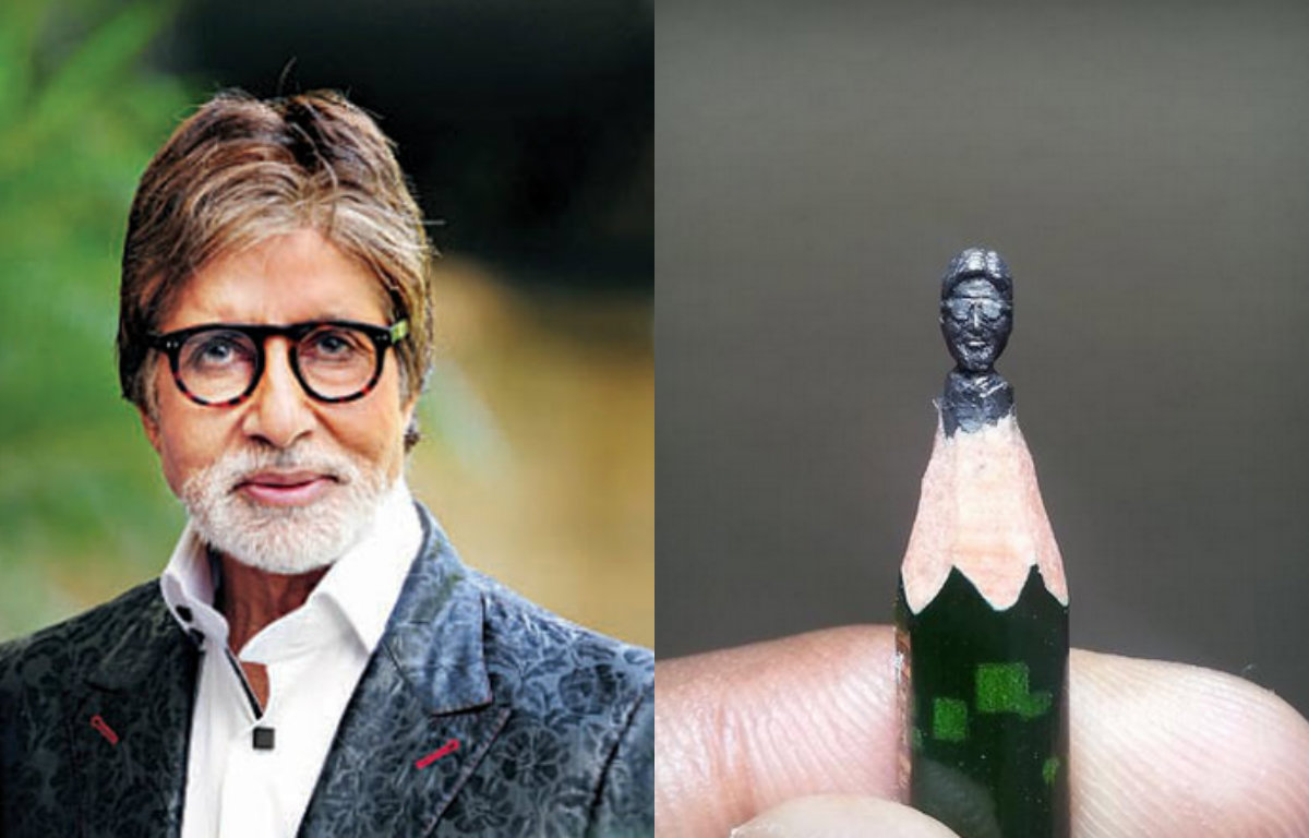Artist carves Amitabh Bachchan's sculpture on pencil lead