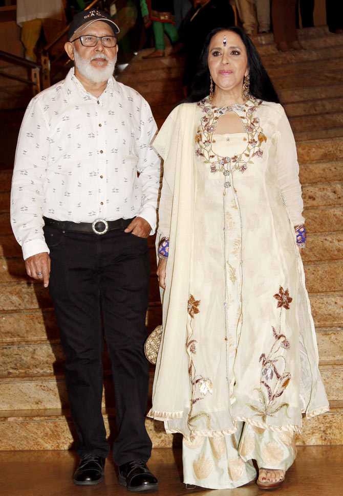 Ila Arun with husband Arun Bajpai walks the ramp for charity in the designer outfits by ace designer Manish Malhotra.
