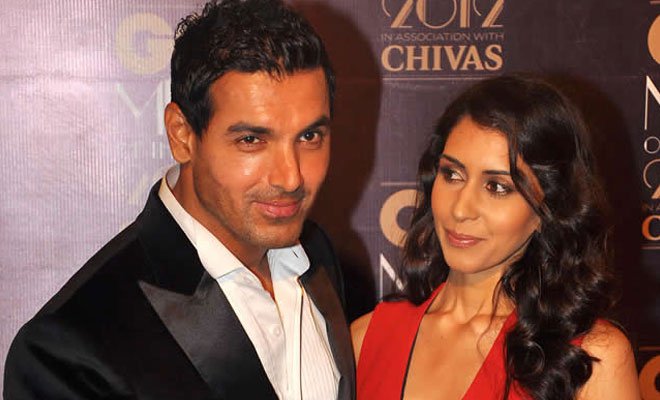 John Abraham with wife