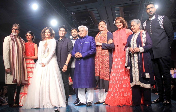 Bollywood Celebrities walks the ramp for charity in the designer outfits by ace designer Manish Malhotra.