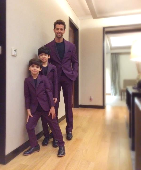 Hrithik Roshan with his kids