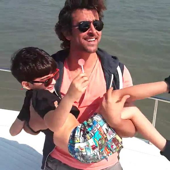 Hrithik Roshan with his kids