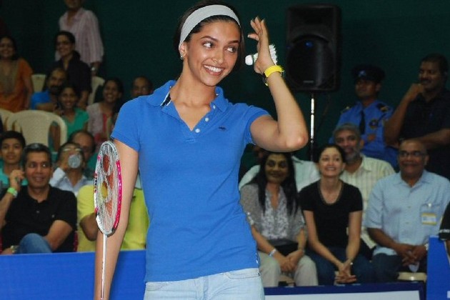 Deepika Padukone playing badminton