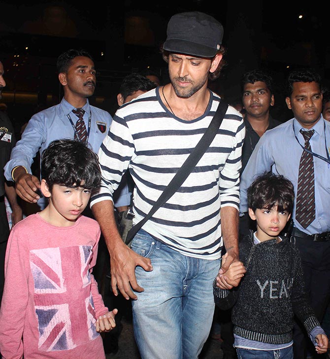 Hrithik Roshan with his kids