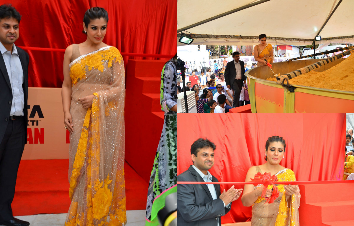 Raveena Tandon unveils biggest Ladoo in Mumbai