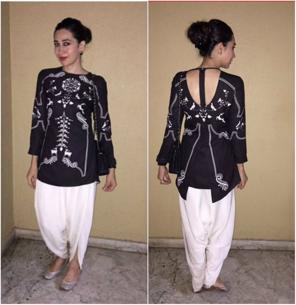 Karisma Kapoor nailed the monochrome look is this elegant attire.