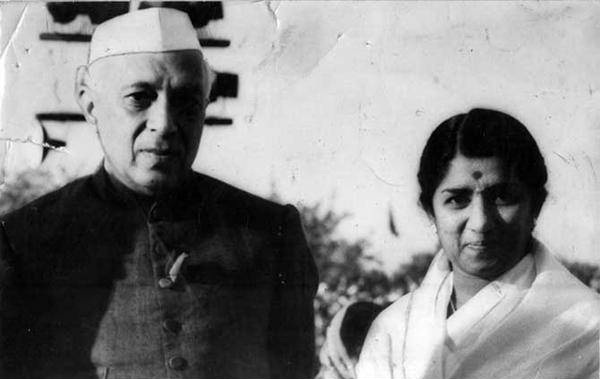 Lata Mangeshkar with Jawaharlal Nehru